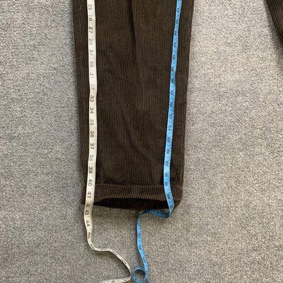 Linea Naturale Pants Mens 38 Espresso Brown Corduroy Pleated Trouser Folded Cuff - Picture 5 of 11